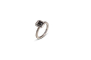 Todd Reed ring in Palladium, fancy cut black diamond(2.13 cts) and white brilliant cut diamonds(.10 cts)